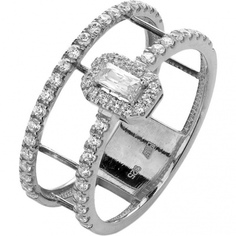 Кольцо из серебра р. 15,5 Эстет 01К1513759, фианит