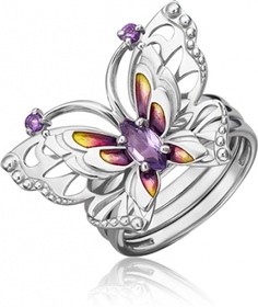 Кольцо из серебра р. 16,5 PLATINA jewelry 01-5482-00-203-0200-69, эмаль