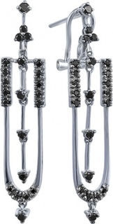 Серьги из белого золота Джей Ви JJ2011CE-W_BkD_DB_WG, бриллиант