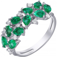 Кольцо из белого золота р. 17,5 Джей Ви R14431E-S-DN_KO_EM_SA_001_WG, бриллиант