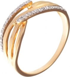 Кольцо из желтого золота р. 17 Джей Ви R1937DIA-CY01-0319_YG, бриллиант