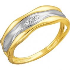 Кольцо из желтого золота р. 17 Эстет 01К1312328Р, фианит