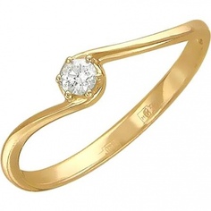 Кольцо из желтого золота р. 15 Эстет 01К136725, фианит
