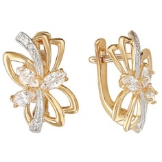Серьги из красного золота Эстет 01С117162, фианит