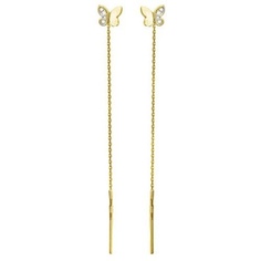 Серьги из желтого золота Эстет 01С137251, фианит