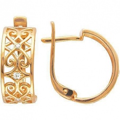 Серьги из красного золота Эстет 01С114911, фианит