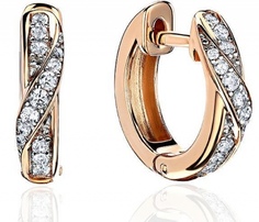 Серьги из красного золота Эстет 01С1113957Р, фианит