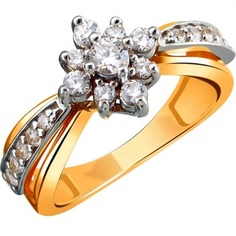 Кольцо из комбинированного золота р. 17,5 Эстет 01К6611645Ж, бриллиант