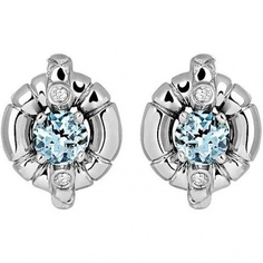 Серьги из белого золота Эстет 01С629682-3, бриллиант