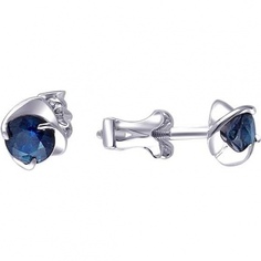 Серьги из белого золота Эстет 01С525569-1, сапфир