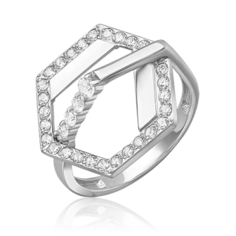 Кольцо из серебра р. 16,5 PLATINA jewelry 01-5695-00-401-0200, фианит