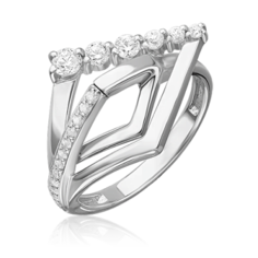 Кольцо из серебра р. 19 PLATINA jewelry 01-5696-00-401-0200, фианит