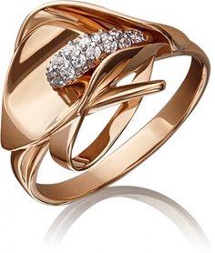 Кольцо из красного золота р. 20,5 PLATINA jewelry 01-5227-00-401-1110-23, фианит