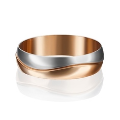 Кольцо из комбинированного золота р. 15,5 PLATINA jewelry 01-5027-00-000-1111-39