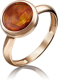 Кольцо из красного золота р. 16 PLATINA jewelry 01-5164-00-271-1110-46, янтарь