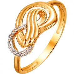 Кольцо из красного золота р. 18,5 Эстет 01К1111977Р, фианит