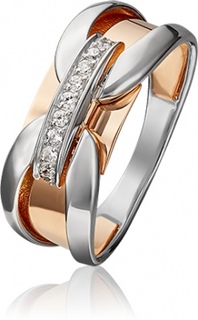 Кольцо из комбинированного золота р. 20 PLATINA jewelry 01-5404-00-401-1111-65, фианит