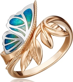 Кольцо из комбинированного золота р. 16 PLATINA jewelry 01-5462-00-000-1111-74, эмаль