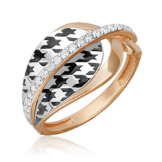 Кольцо из комбинированного золота р. 20 PLATINA jewelry 01-5718-00-401-1111, эмаль