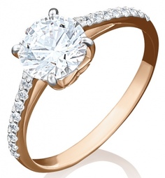 Кольцо из красного золота р. 15,5 PLATINA jewelry 01-4462-00-501-1110-38, фианит