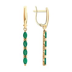 Серьги подвески из красного золота Diamant 51-321-02152-3, агат