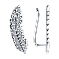 Серьги клаймберы из серебра SOKOLOV 94026632, фианит