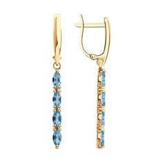 Серьги подвески из красного золота Diamant 51-321-02152-1, топаз