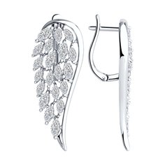Серьги из серебра SOKOLOV 94026635, фианит