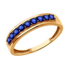 Кольцо из красного золота р. 17 Diamant 51-210-02520-1, сапфир