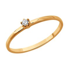Кольцо помолвочное из красного золота р. 17 Diamant 51-210-02164-1, бриллиант