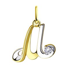 Подвеска из желтого золота Diamant 53-130-00530-1, фианит