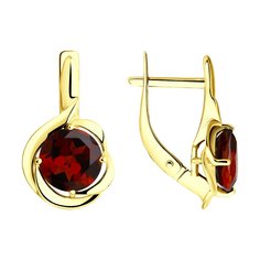 Серьги из желтого золота Diamant 53-320-00179-2, гранат