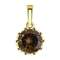 Кулон из желтого золота Diamant 53-330-01811-3, раухтопаз