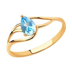 Кольцо из красного золота р. 18,5 Diamant 51-310-00973-1, топаз