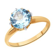 Кольцо из красного золота р. 19 Diamant 51-310-01763-1, топаз