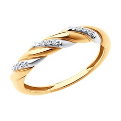 Кольцо из красного золота р. 17,5 Diamant 51-110-02075-1, фианит