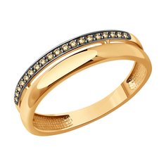 Кольцо обручальное из красного золота р. 17,5 Diamant 51-210-01874-2, бриллиант