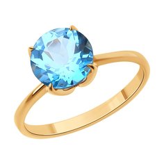 Кольцо из красного золота р. 19 Diamant 51-310-02058-1, эмаль/топаз