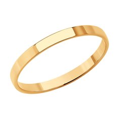 Кольцо обручальное из красное золото р. 18 Diamant 51-111-02127-1