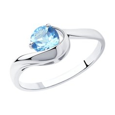 Кольцо из серебра р. 16,5 SOKOLOV 92011755, топаз