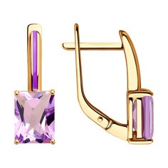 Серьги из красного золота Diamant 51-320-02171-3, эмаль/аметист