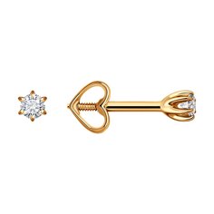 Серьги из красного золота Diamant 51-222-02164-1, бриллиант