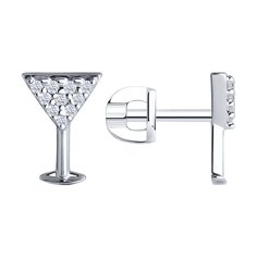 Серьги из серебра SOKOLOV 94026688, фианит