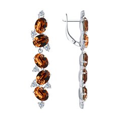 Серьги из серебра SOKOLOV 94026173, кристалл ювелирный/фианит