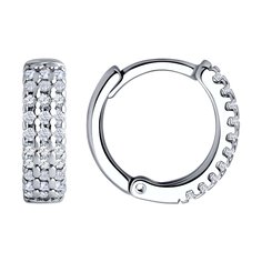 Серьги из серебра SOKOLOV 94026691, фианит