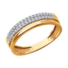 Кольцо из красного золота р. 18,5 Diamant 51-110-02460-1, фианит