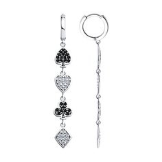 Серьги из серебра SOKOLOV 94026469, фианит