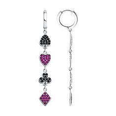 Серьги из серебра SOKOLOV 94026470, корунд искусственный/фианит