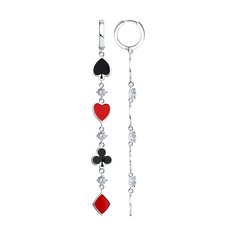 Серьги из серебра SOKOLOV 94026511, фианит/эмаль
