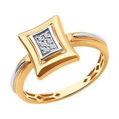 Кольцо из комбинированного золота р. 17 Diamant 51-210-02128-1, бриллиант